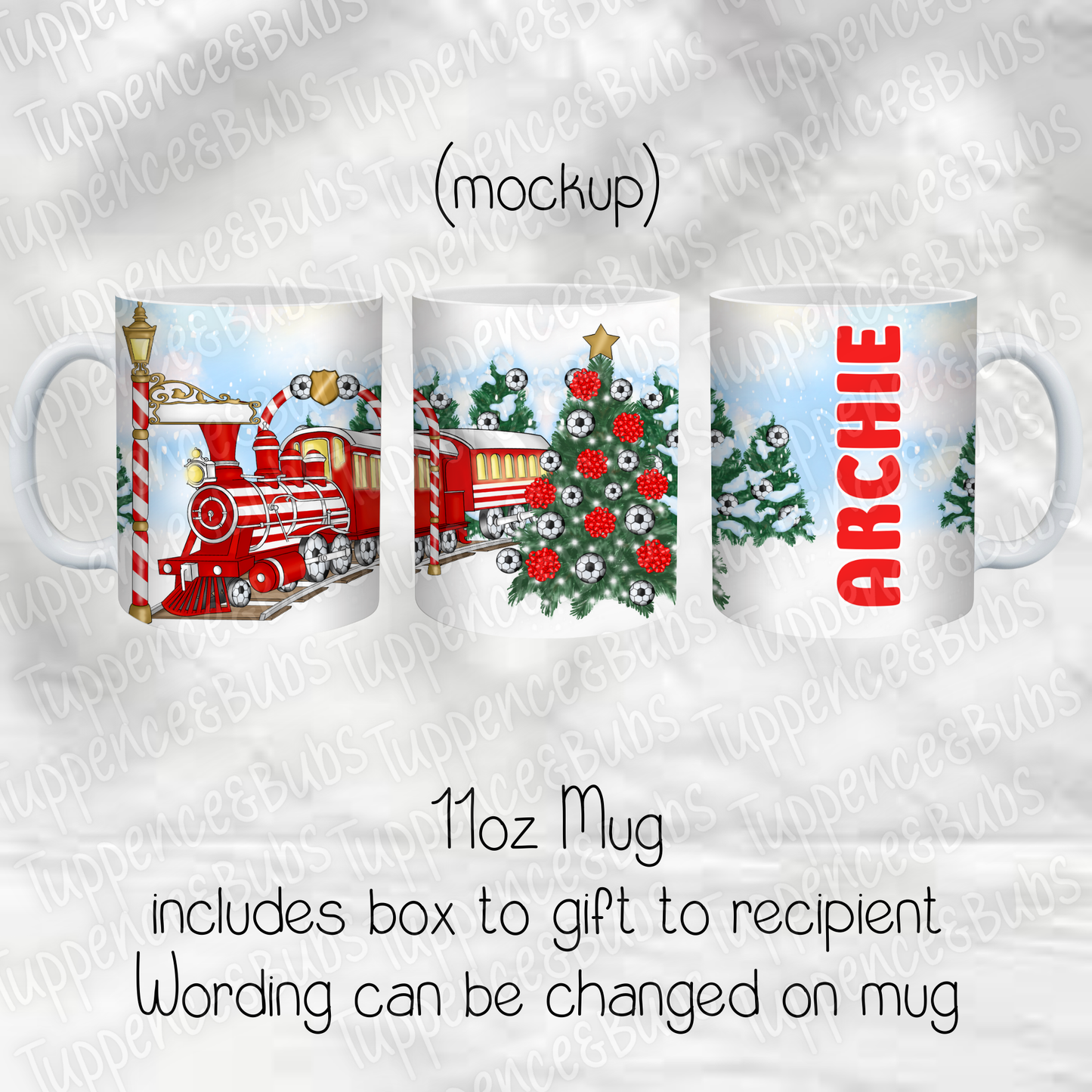 Red & White Football Express Themed Mug