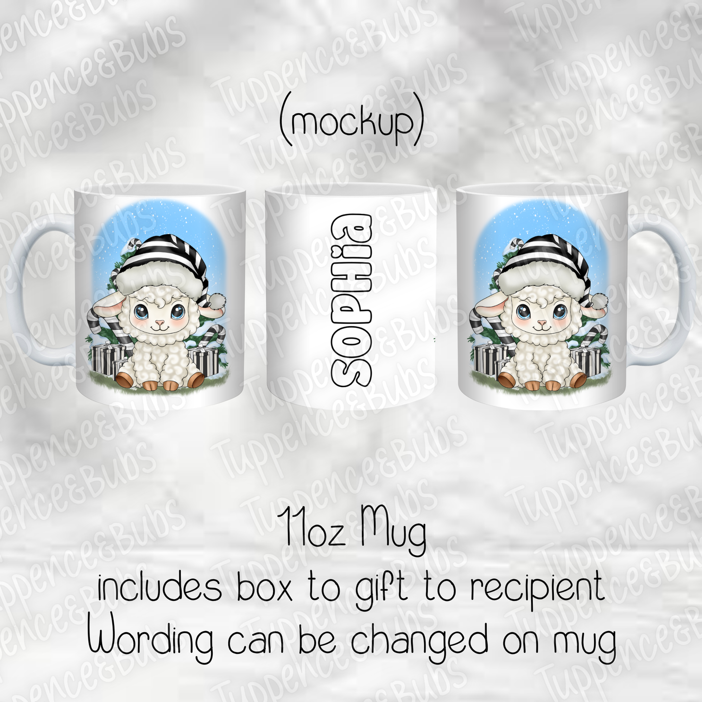 Cute Baa Humbug Themed Christmas Mug - 11oz