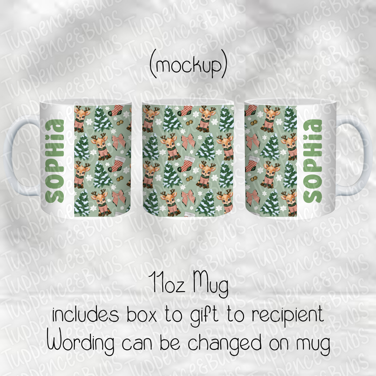 Comet Reindeer Themed Christmas Mug -