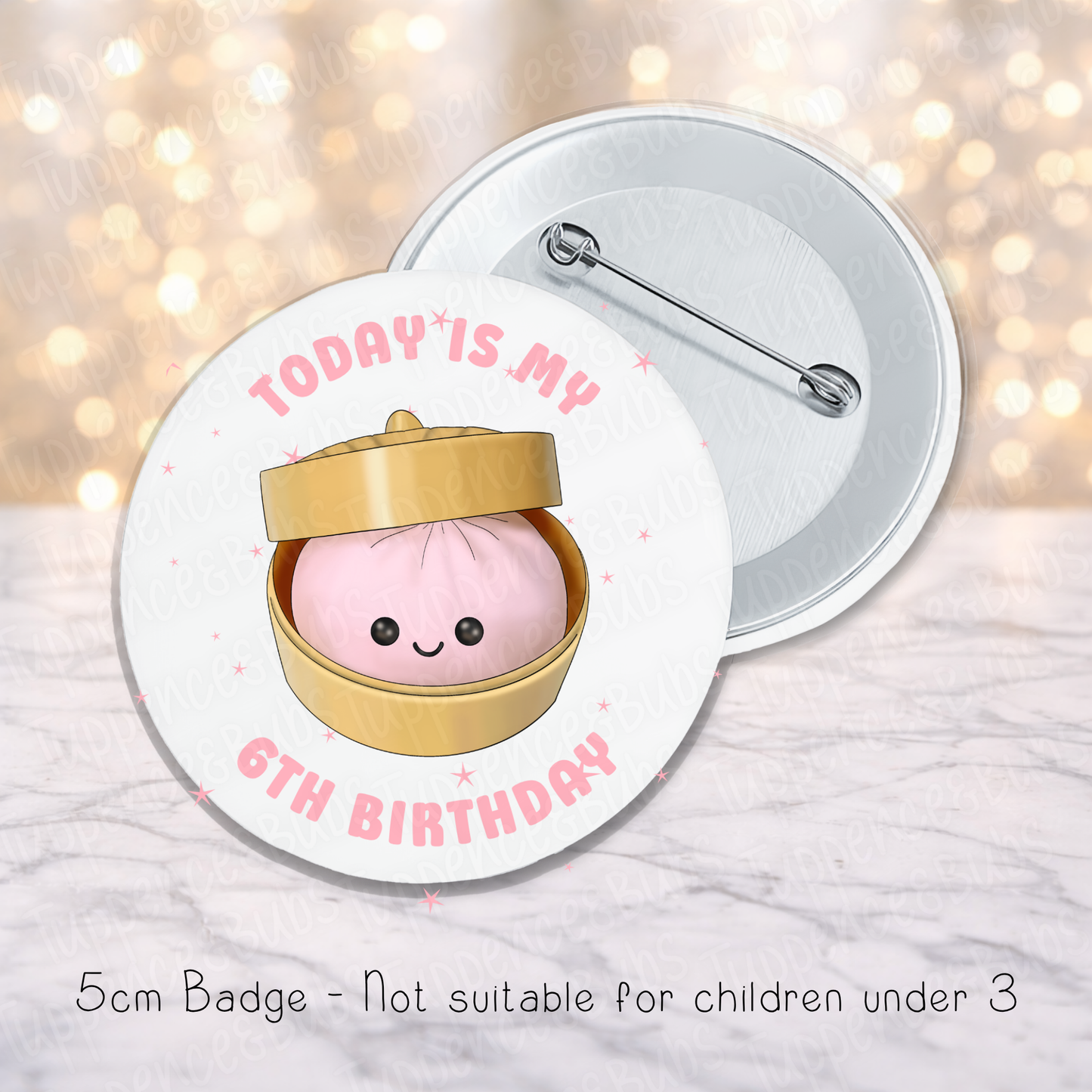 Little Dumpling Badge - Pink or Blue