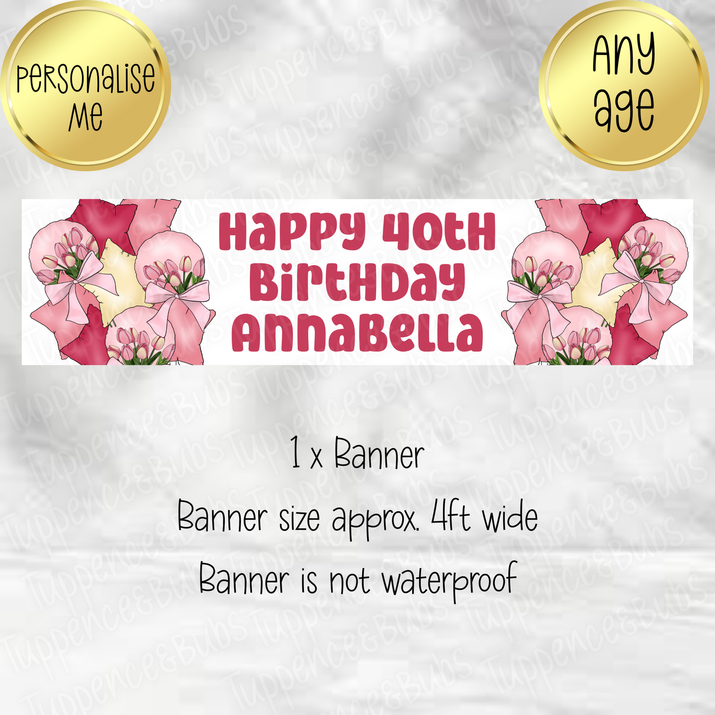 Floral Themed Birthday Banner