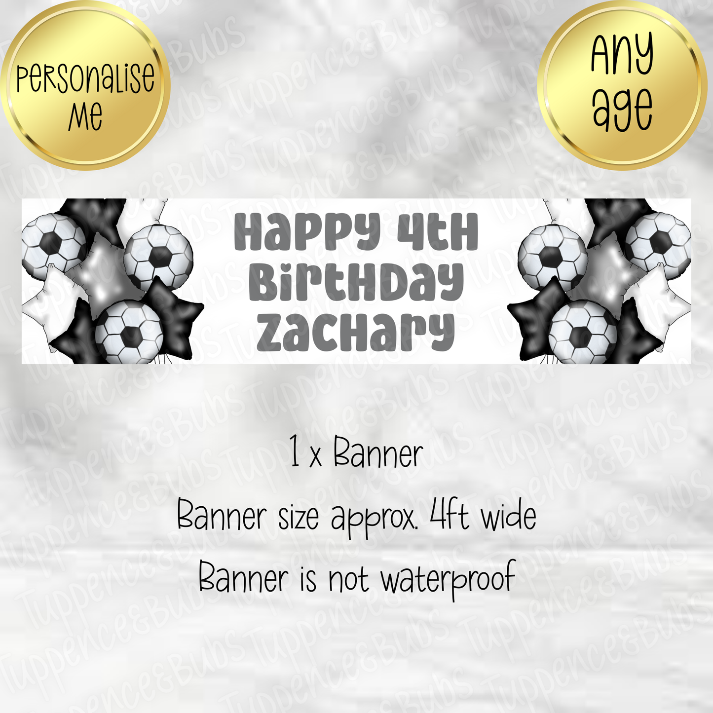 Black & White Football Themed Banner