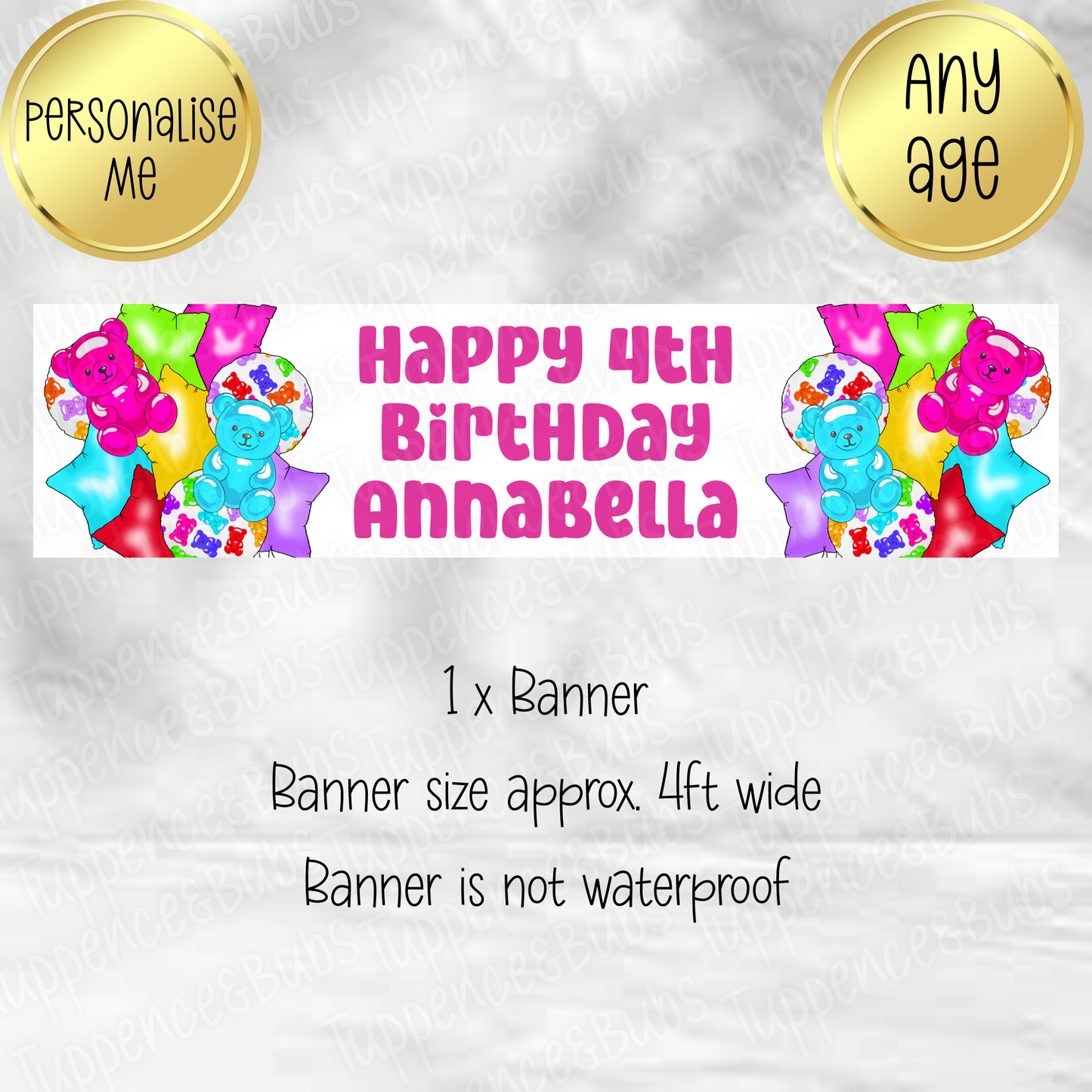 Gummy Bear Balloon Themed Banner