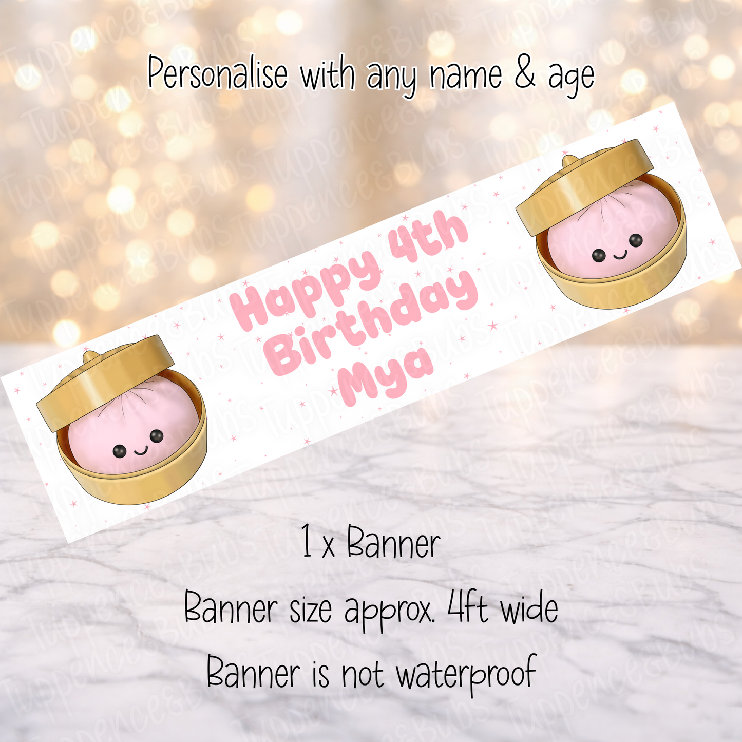 Little Dumpling Banner - Pink or Blue