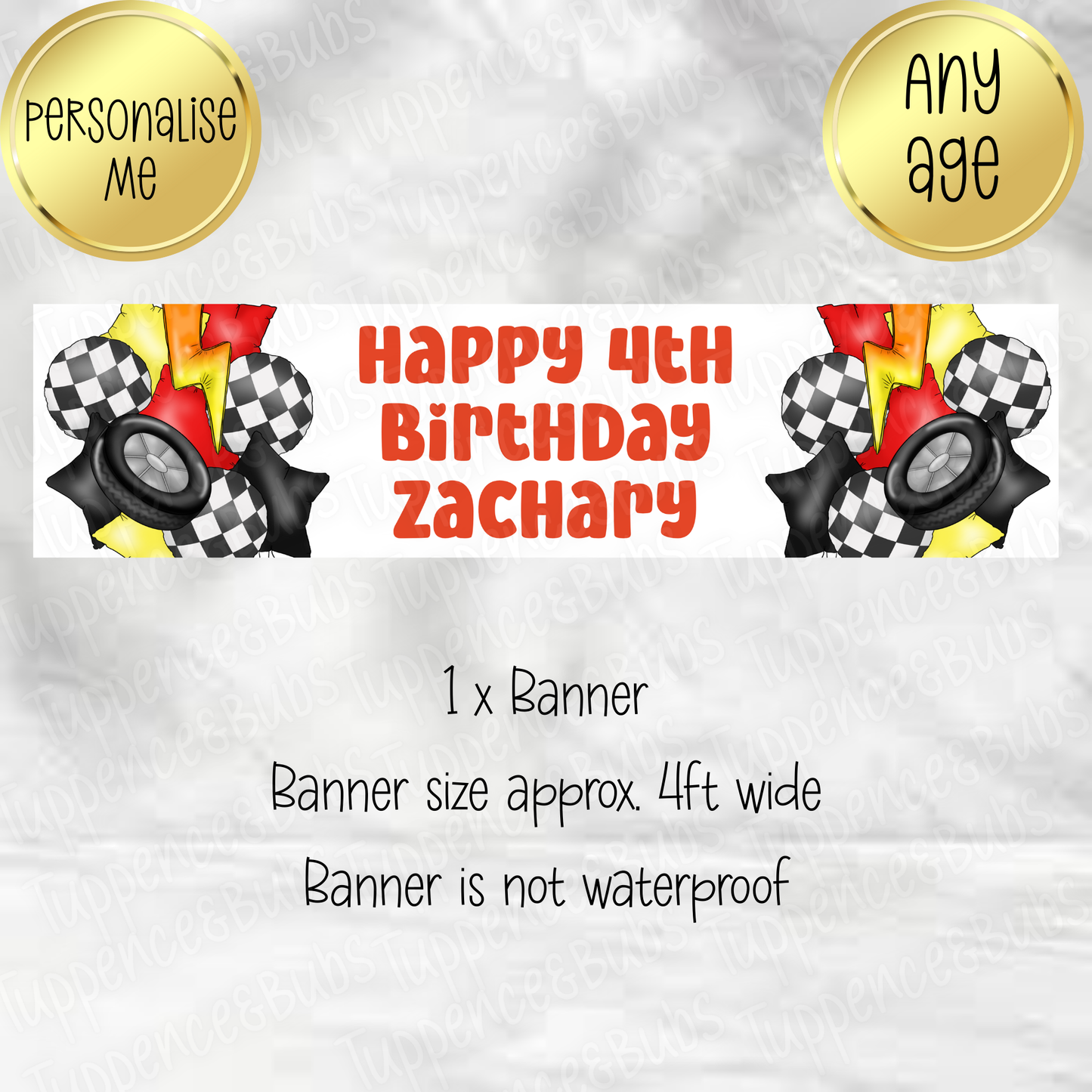 Cars Balloon Themed Banner