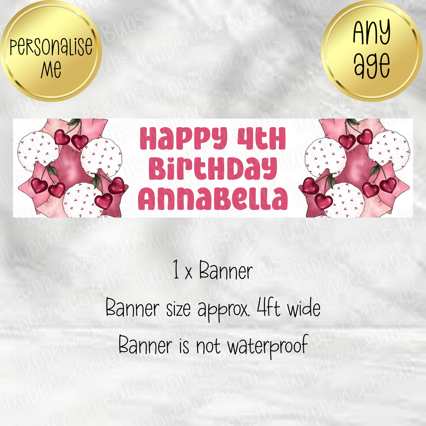 Cherry Balloon Themed Banner
