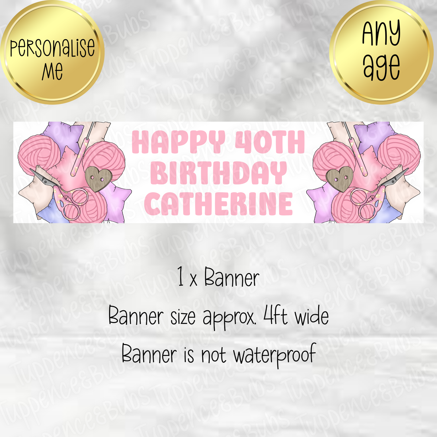 Crochet Balloon Themed Banner