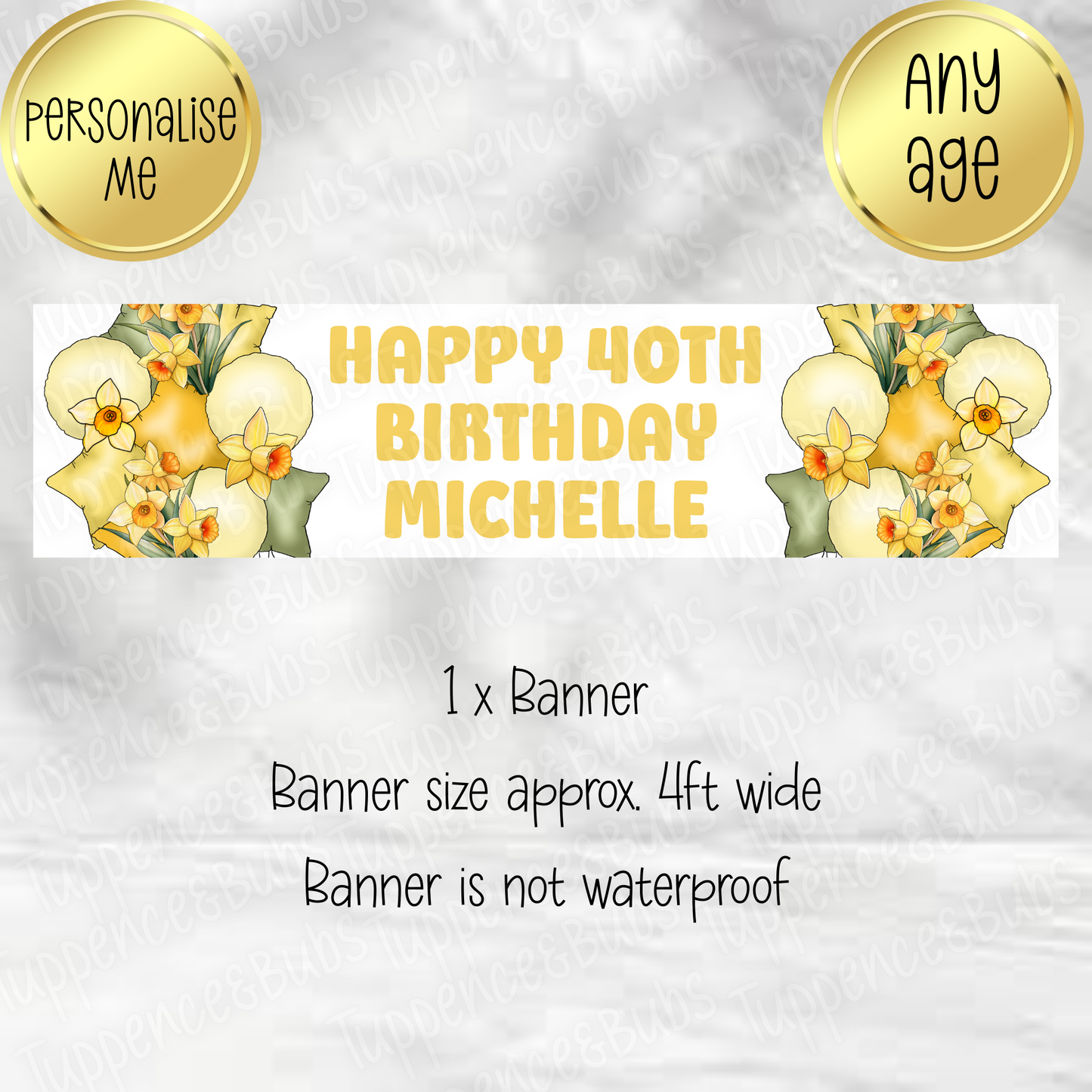 Daffodil Balloon Themed Banner