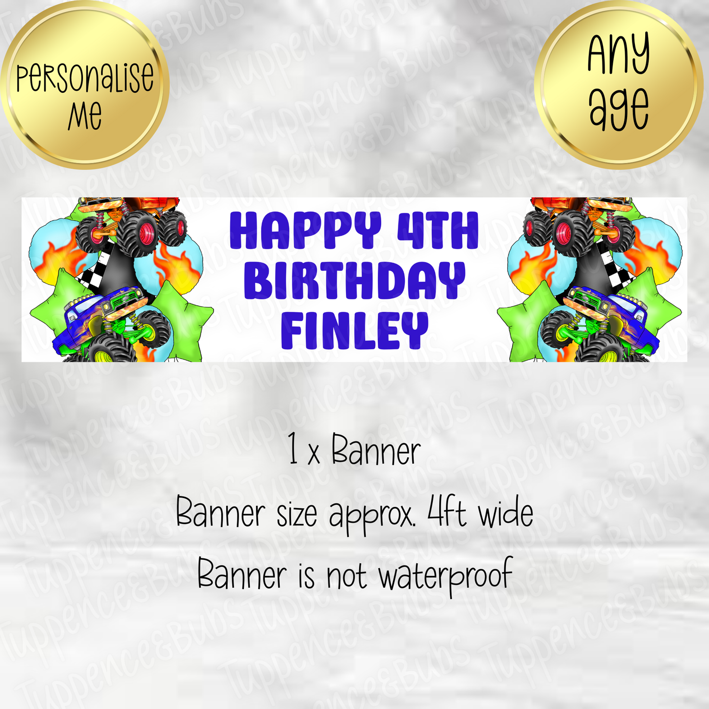 Monster Truck Themed Banner