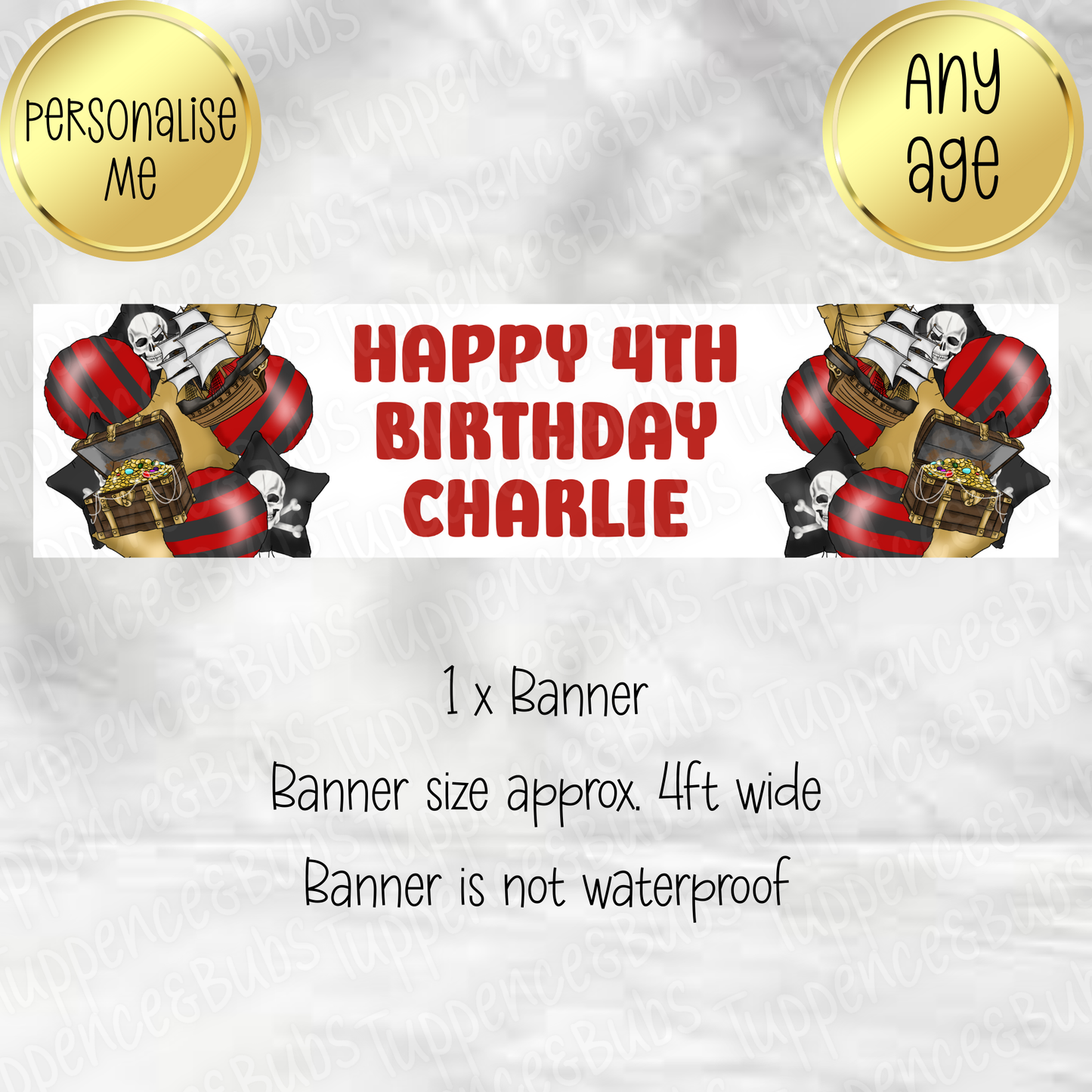 Pirate Balloon Themed Banner