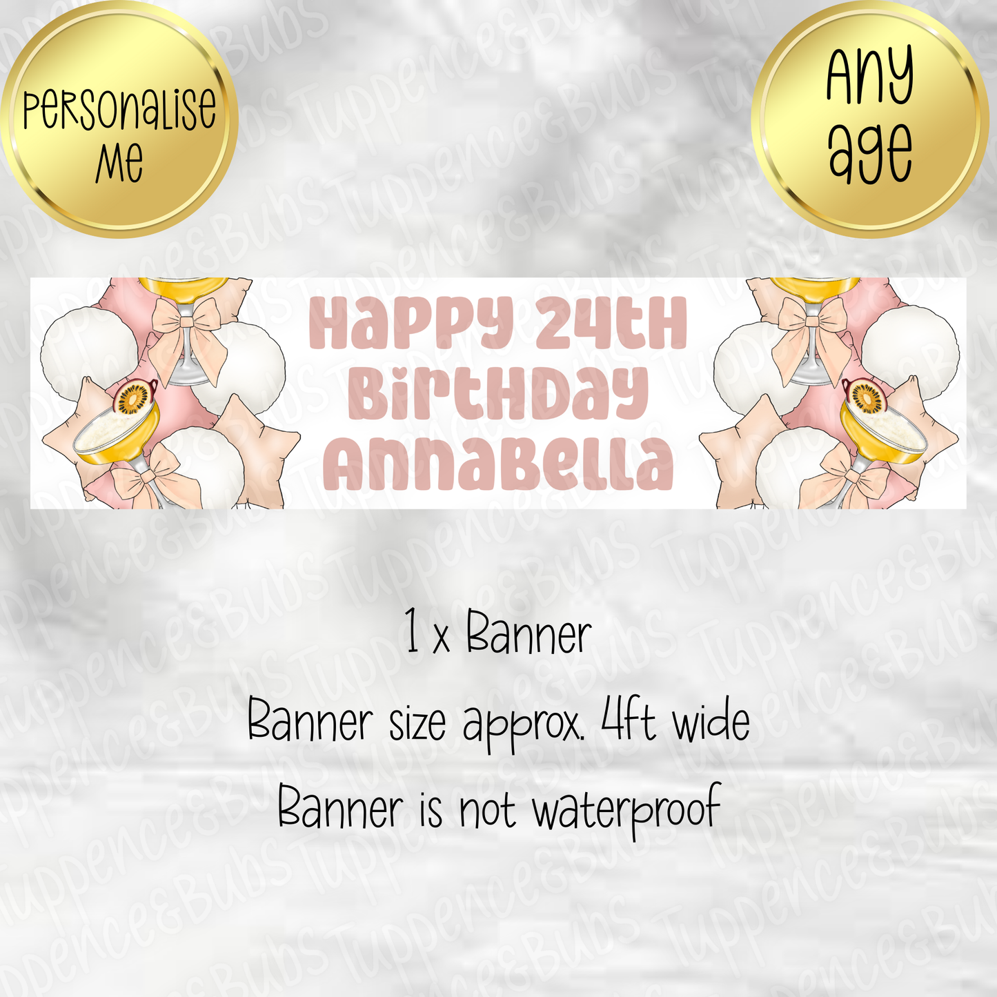 Martini Balloon Themed Banner