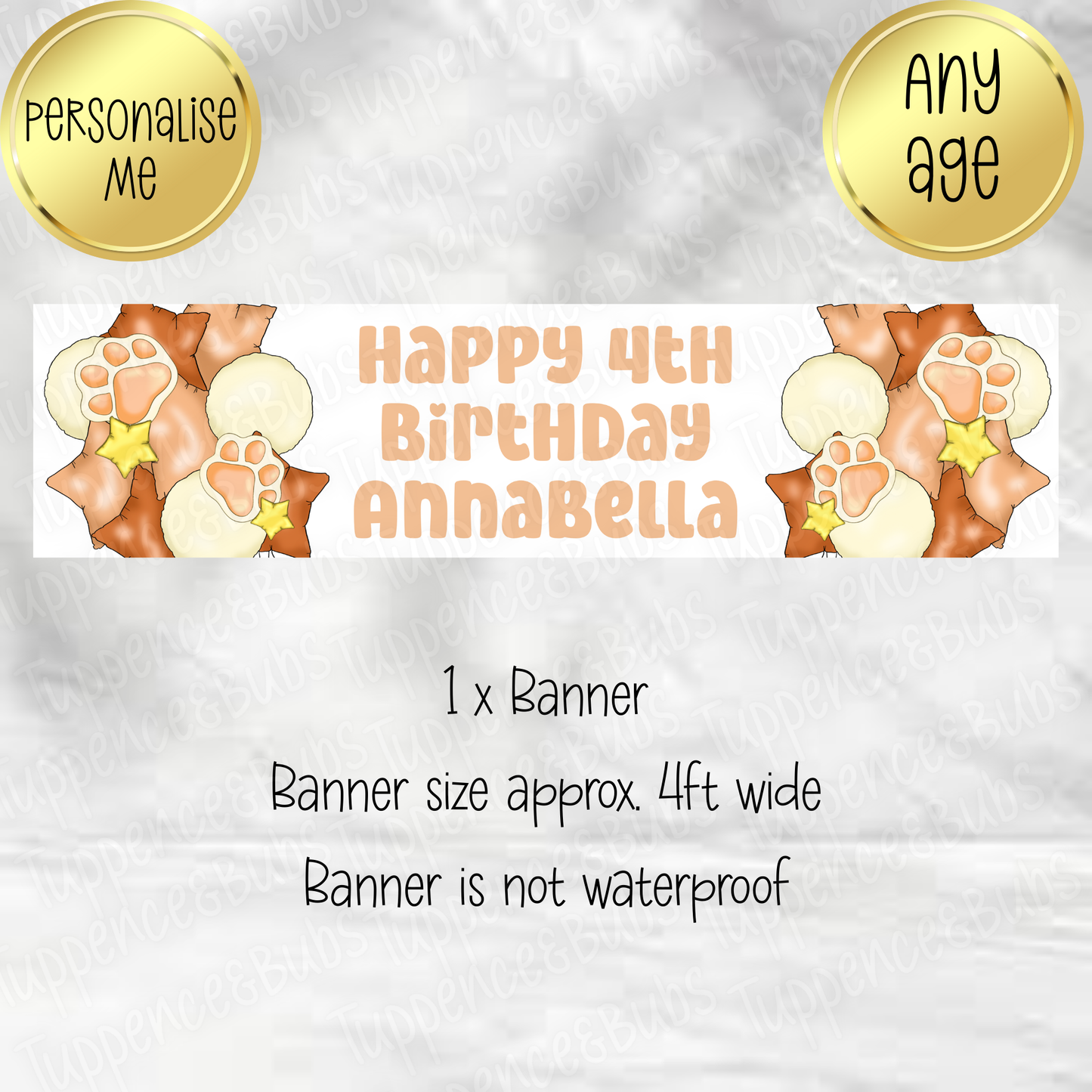 Blue Dog Themed Banner - 3 Colours