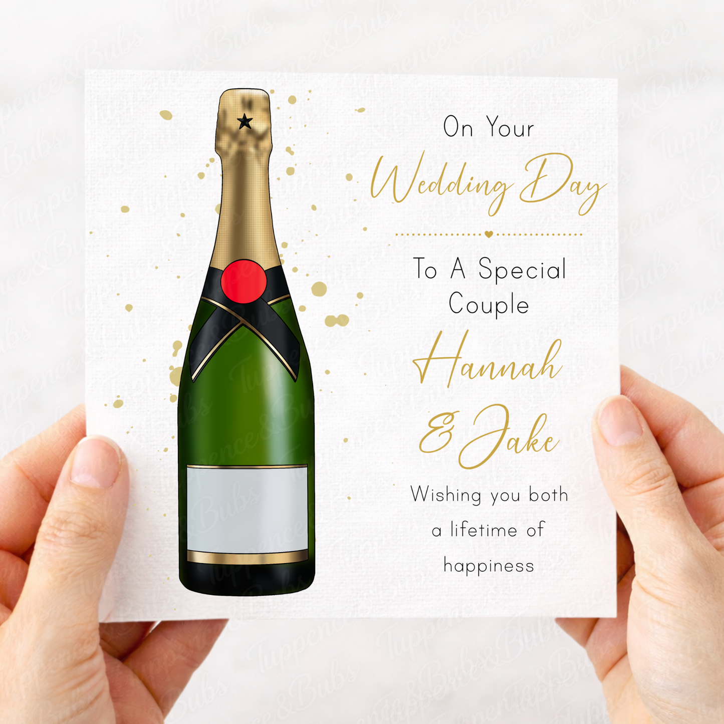 Champagne Wedding Card