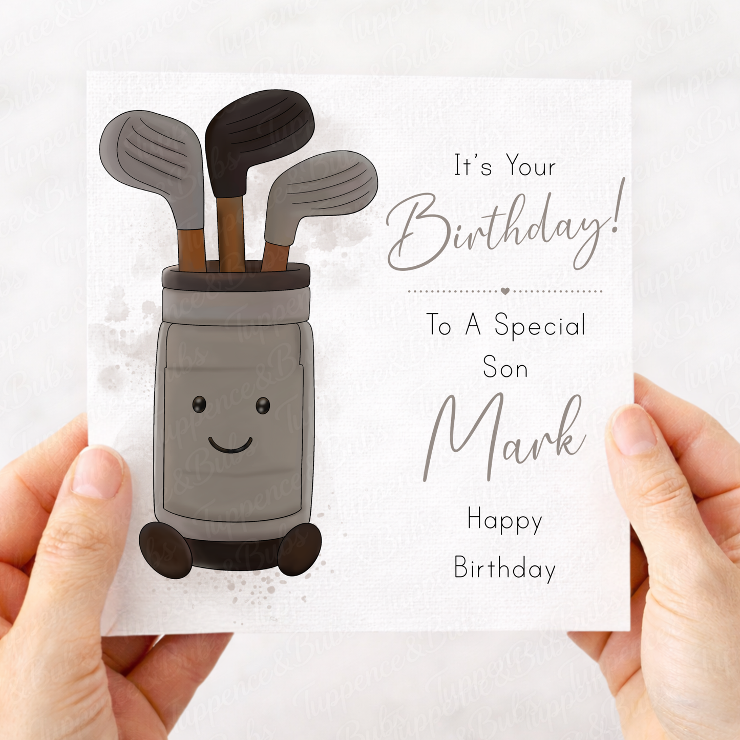 Personalised Golf Birthday Card – Plush Golf Themed Design