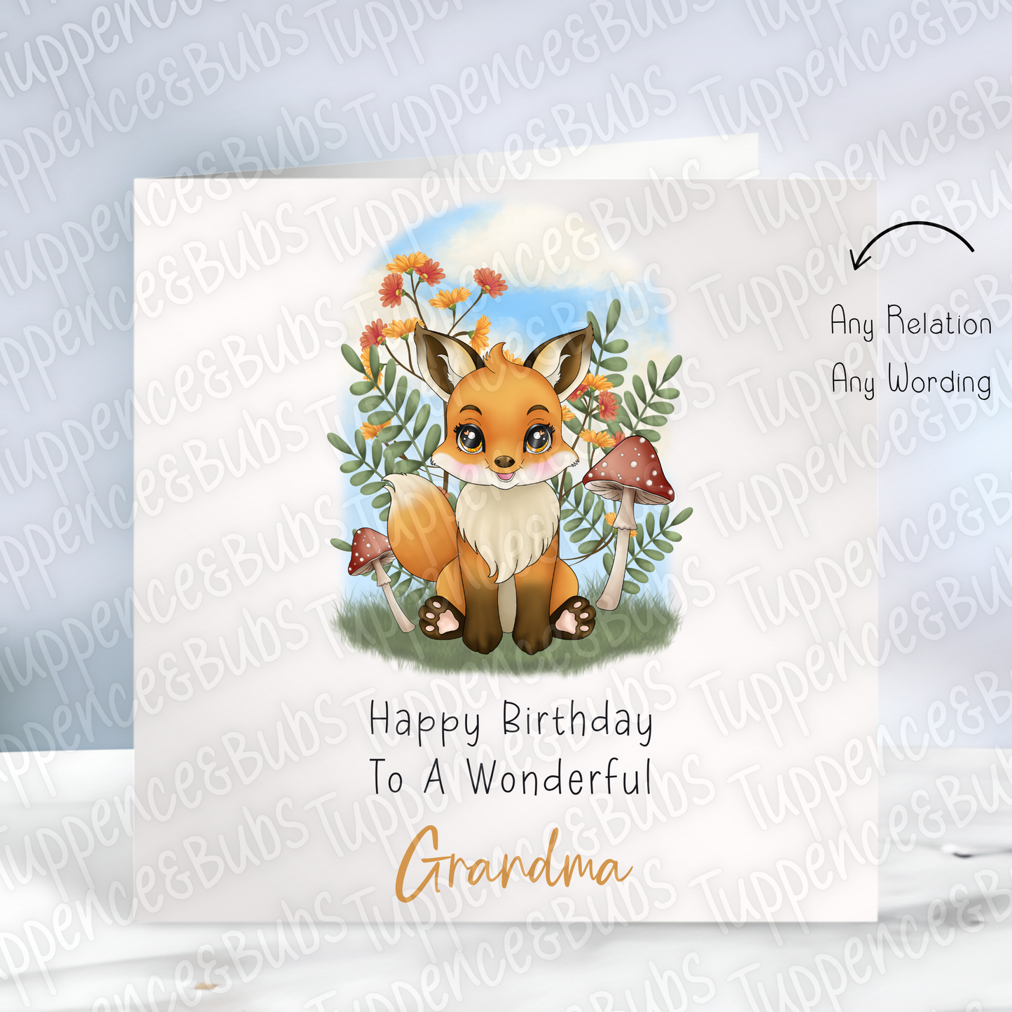 Cute Fox Themed Birthday Card