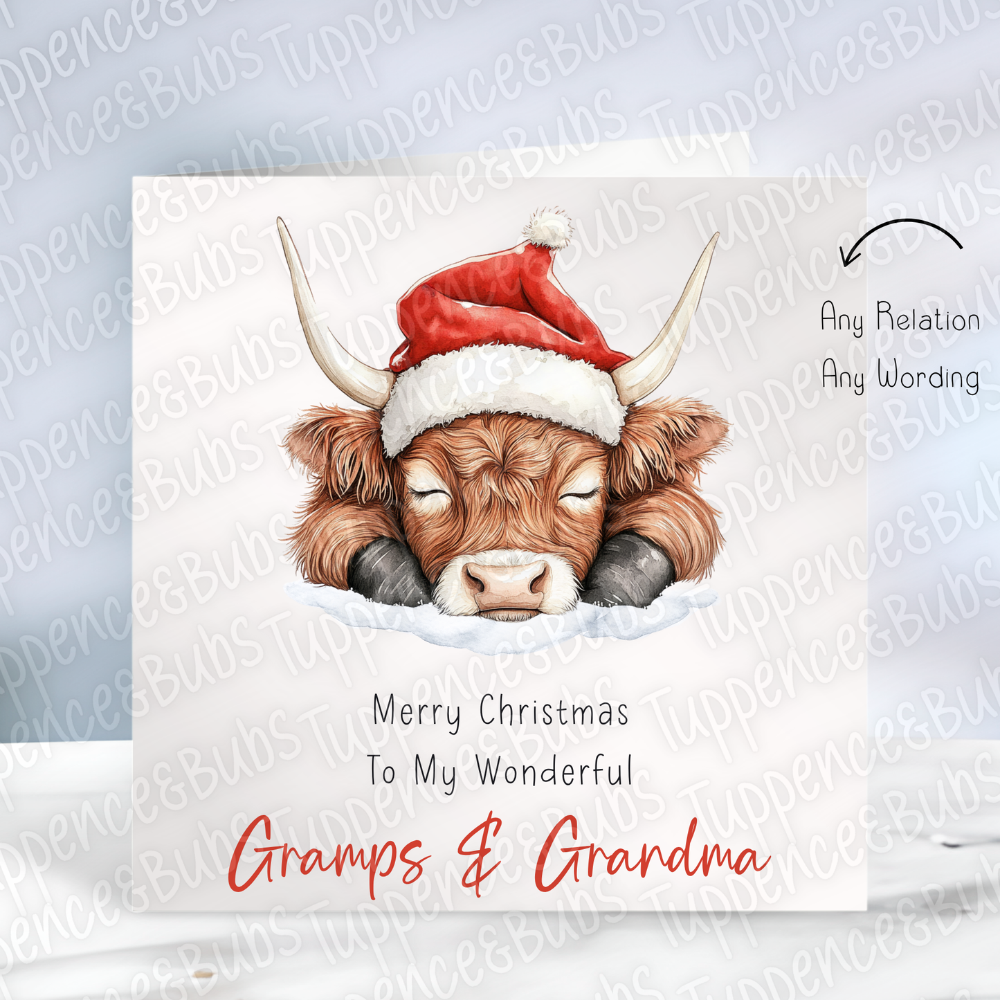 Highland Cow Themed Christmas Card