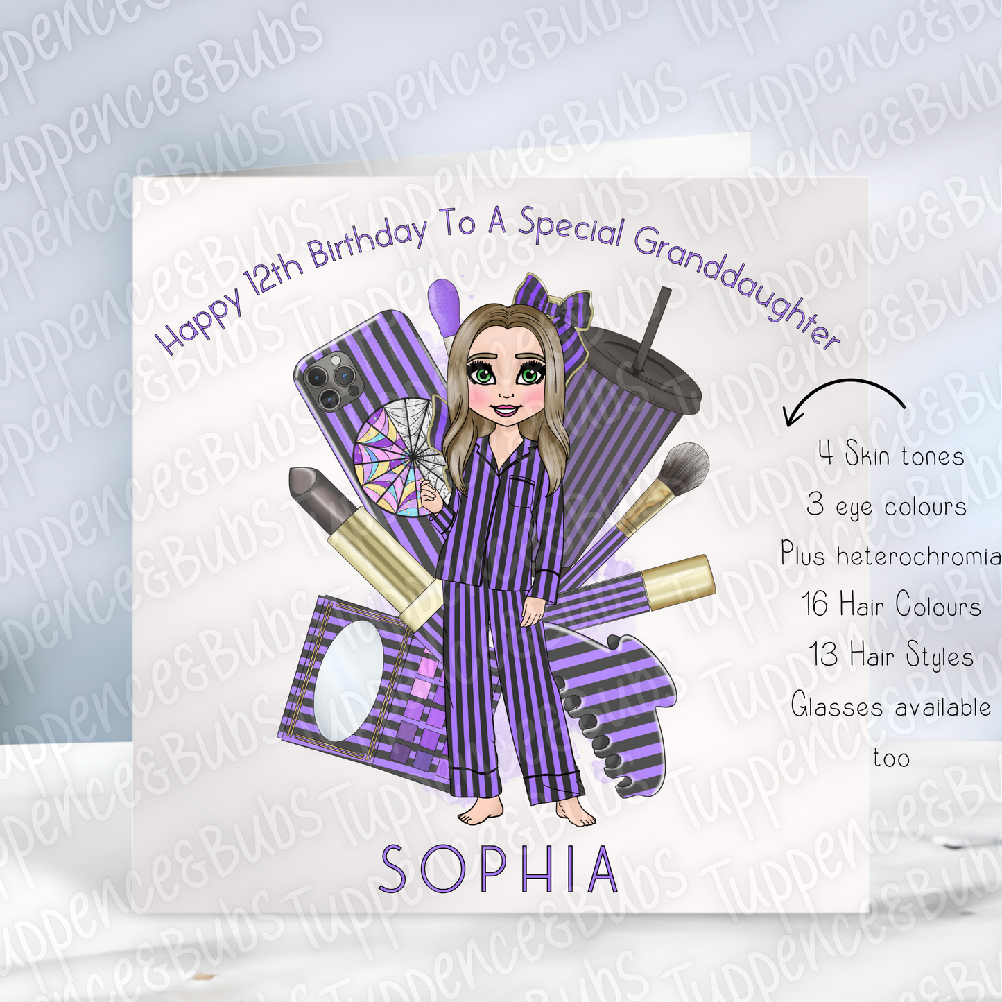 Wednesday Themed Pj's MakeUp Card