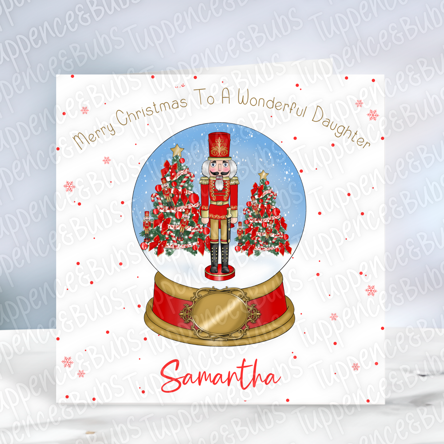 Red Nutcracker Themed Christmas Card