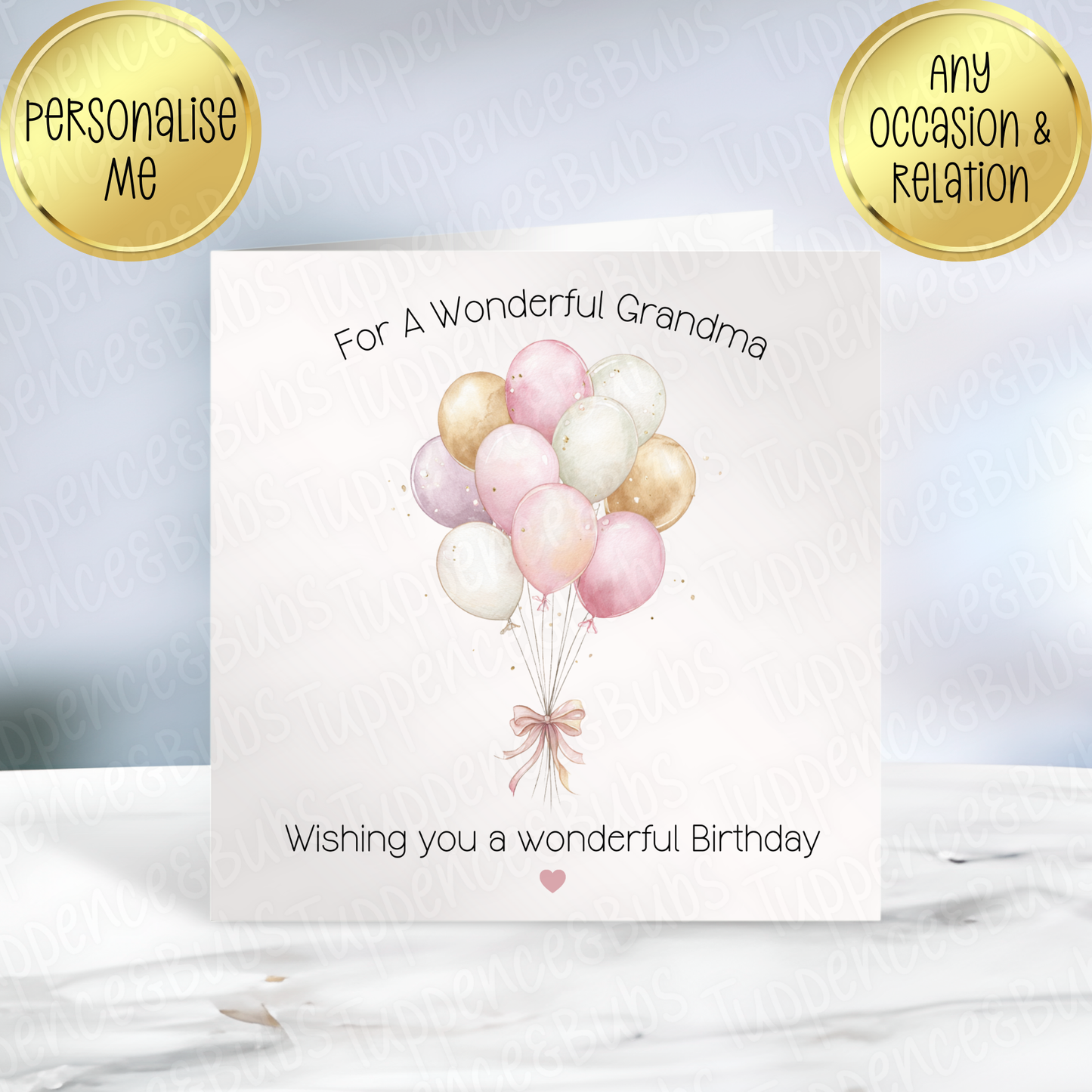 Pink Balloon Themed Card