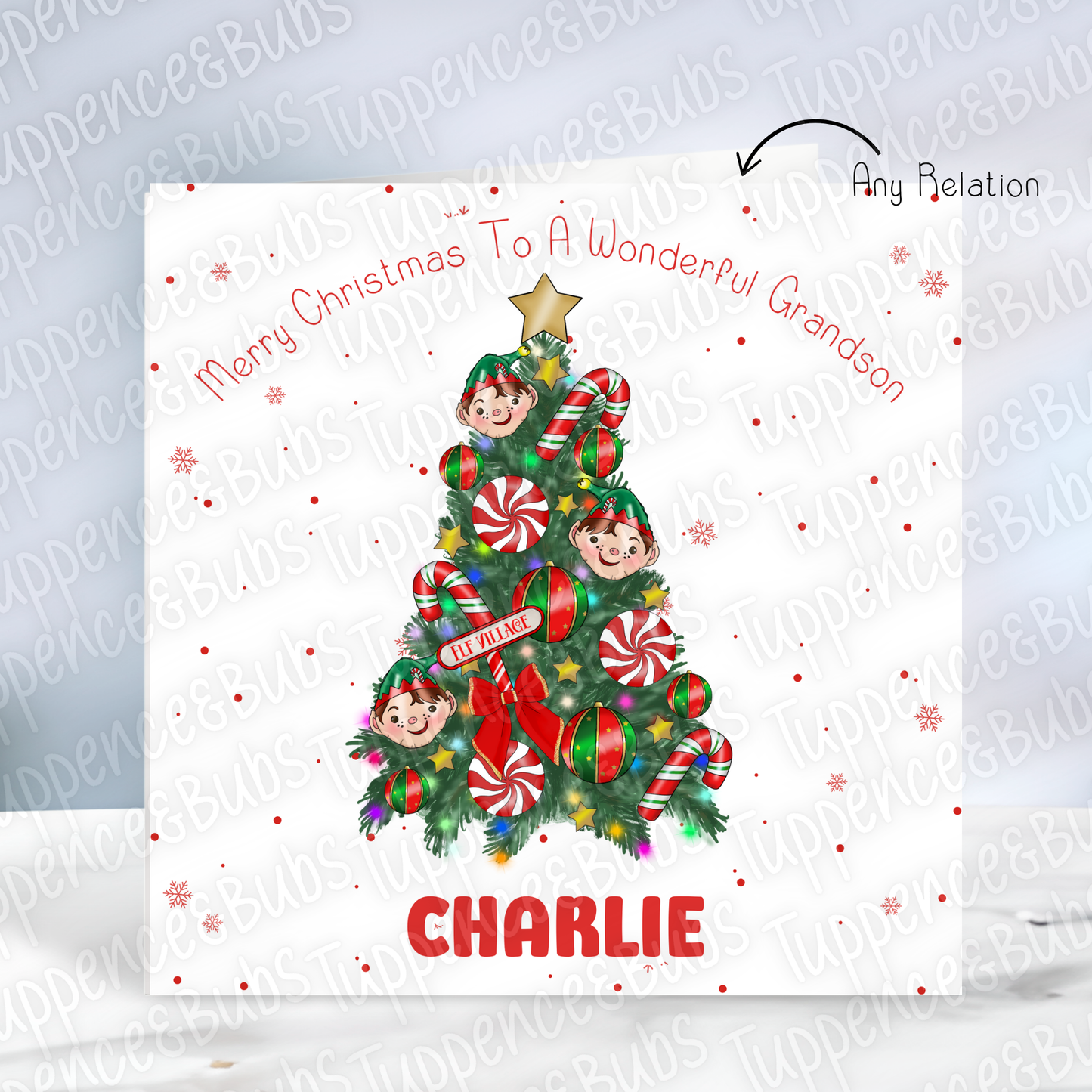 Cheeky Elf Themed Christmas Card