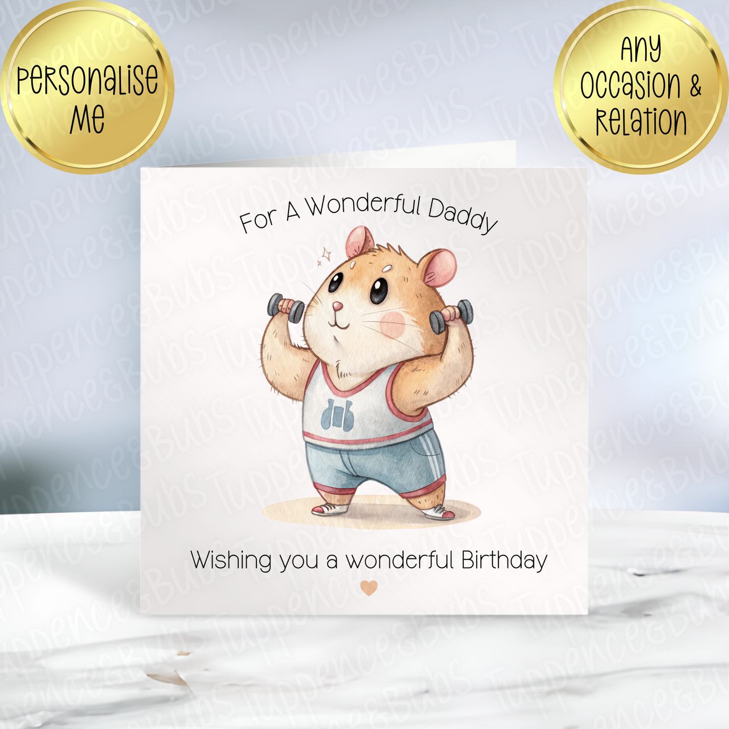 Hamster Working Out Card - 5 Designs