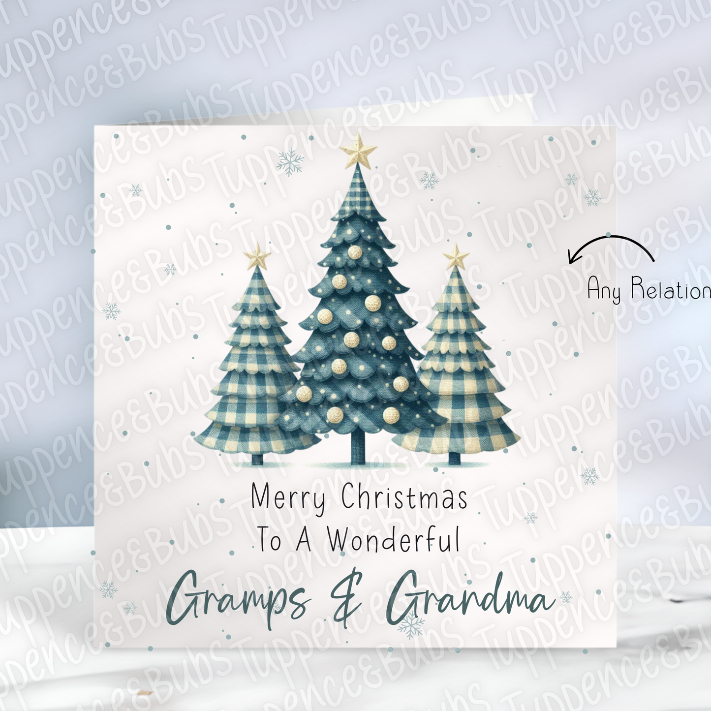 Navy Christmas Tree Themed Card