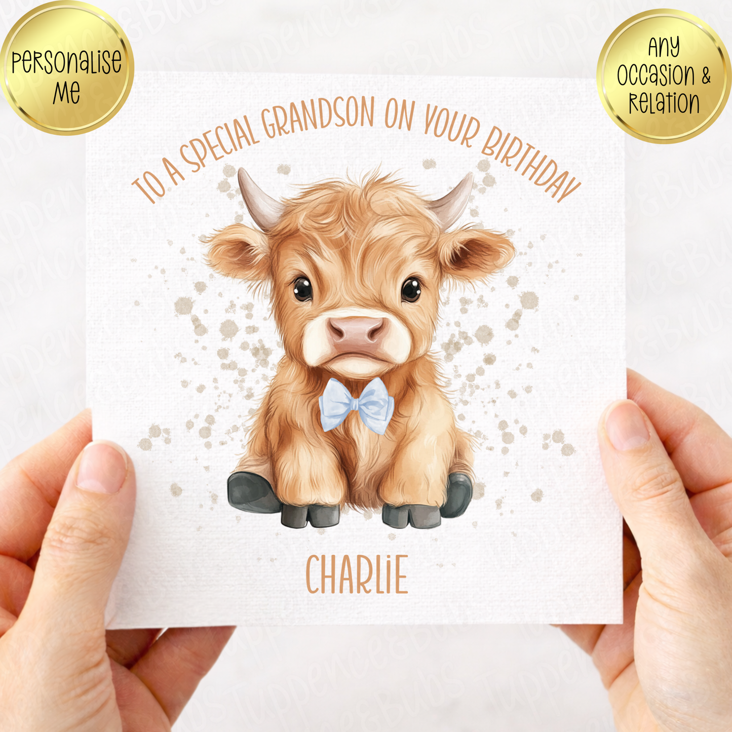 Pink or Blue Highland Cow Card