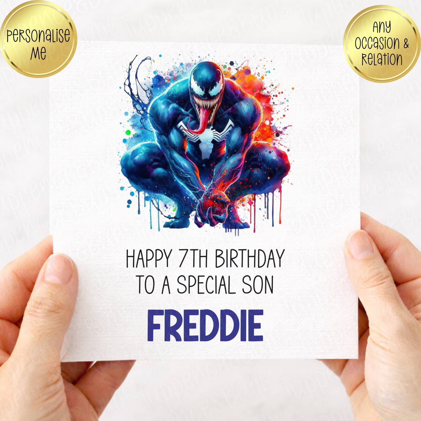 Venom Inspired Birthday Card