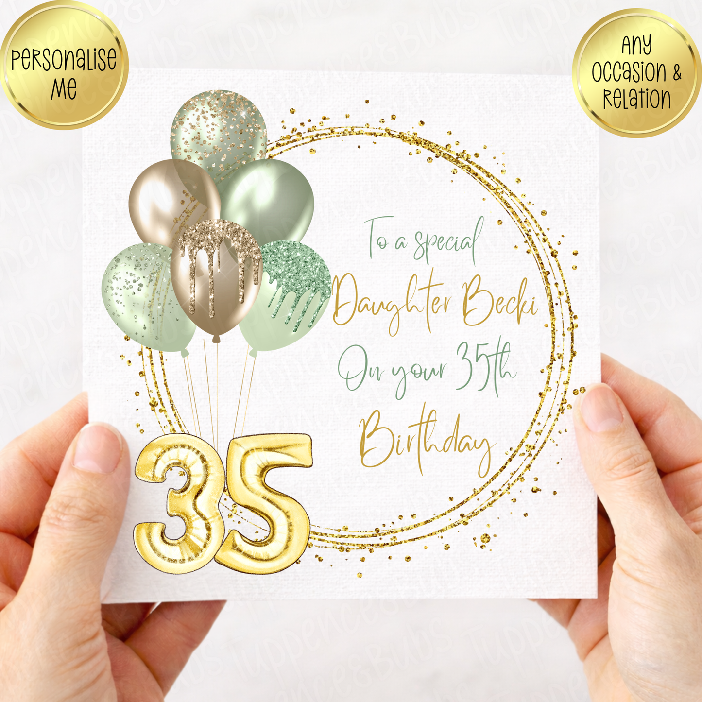 Sage Green Birthday Card
