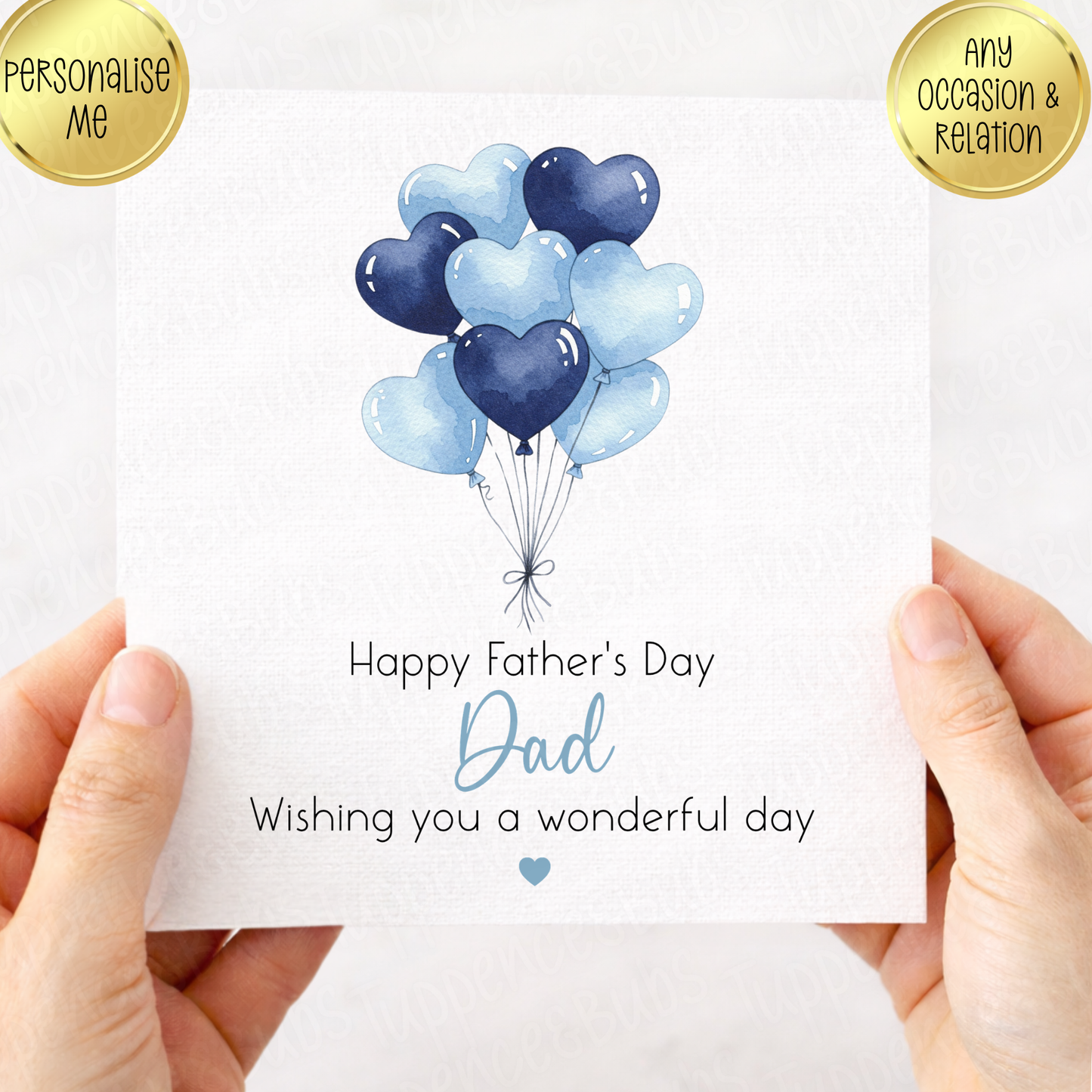 Blue Balloon Father's Day Card