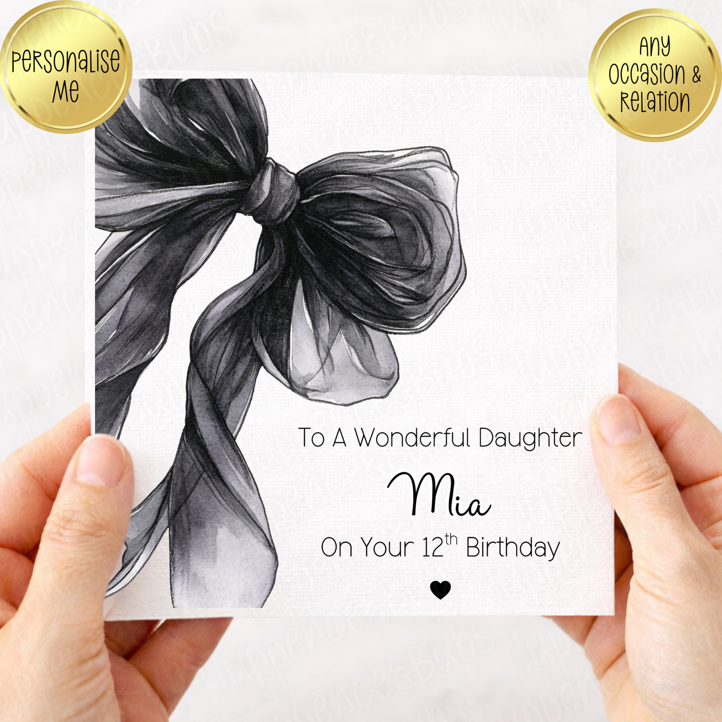 Black Bow Themed Card