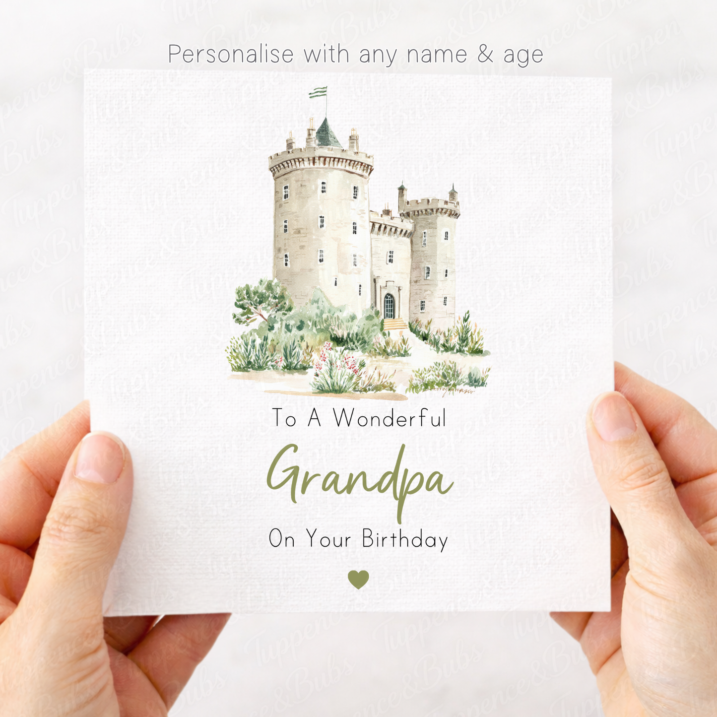 Watercolour Castle Style Card - 4 Designs