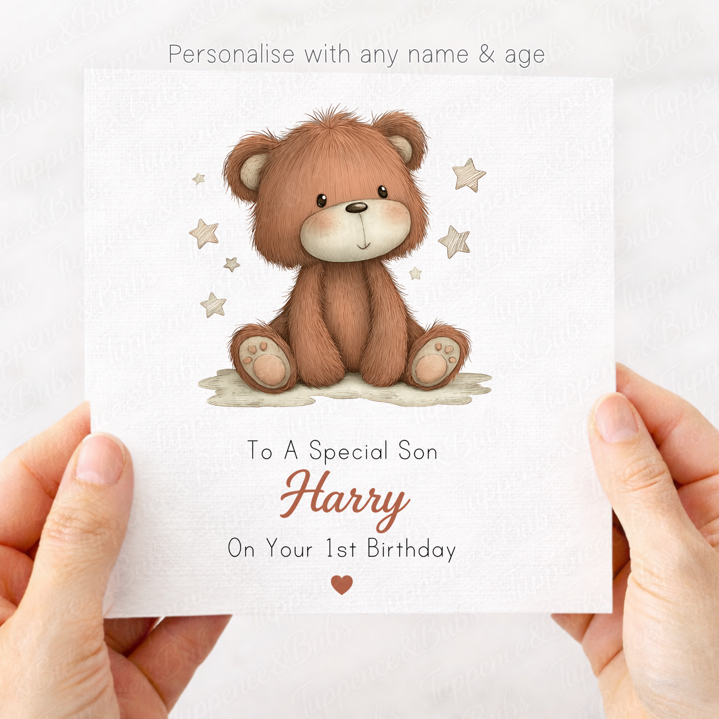 Sitting Bear Stars Card