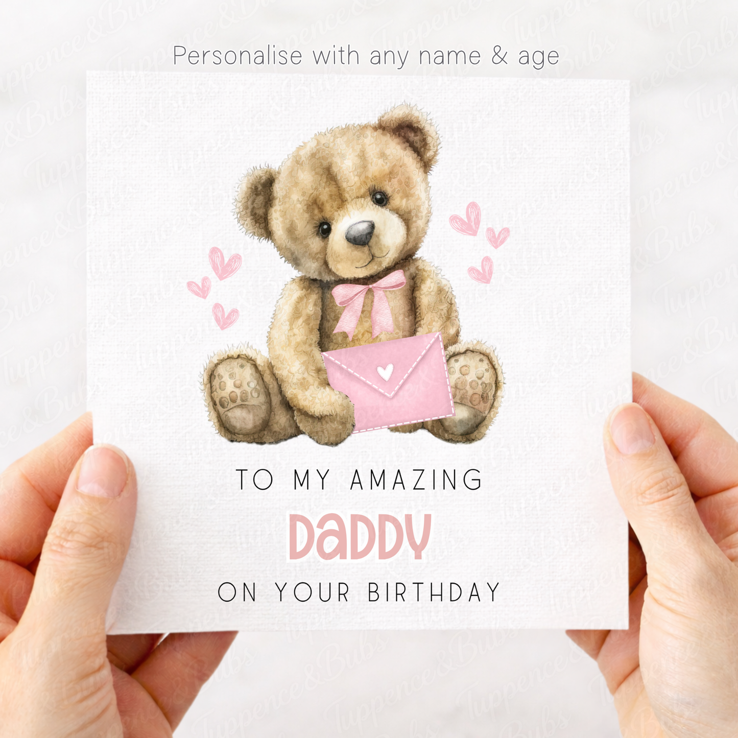 Pink or Blue Bear Birthday Card