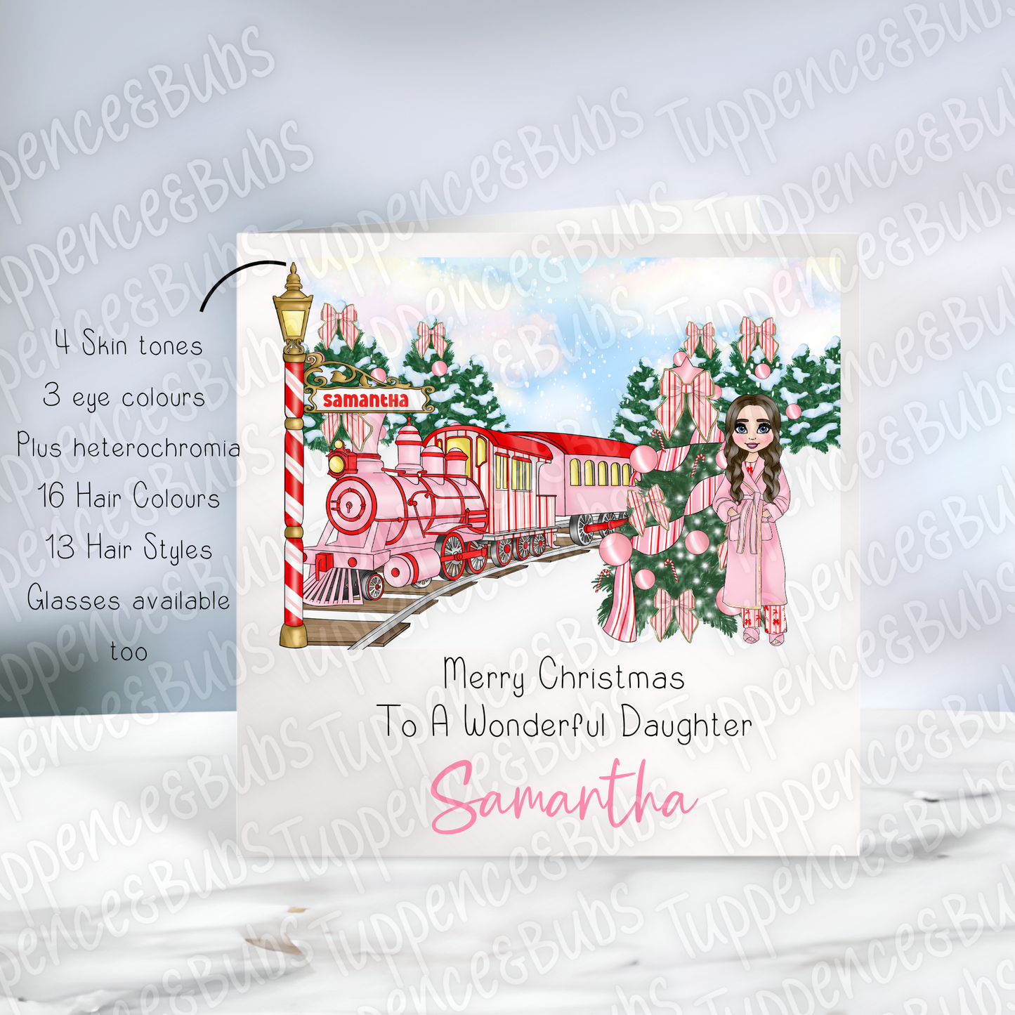 Pink Pj Christmas Card