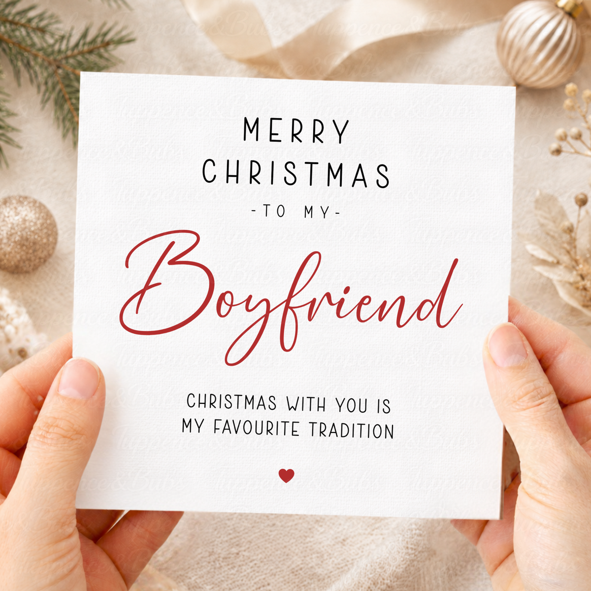 Personalised Romantic Christmas Card – My Favourite Tradition