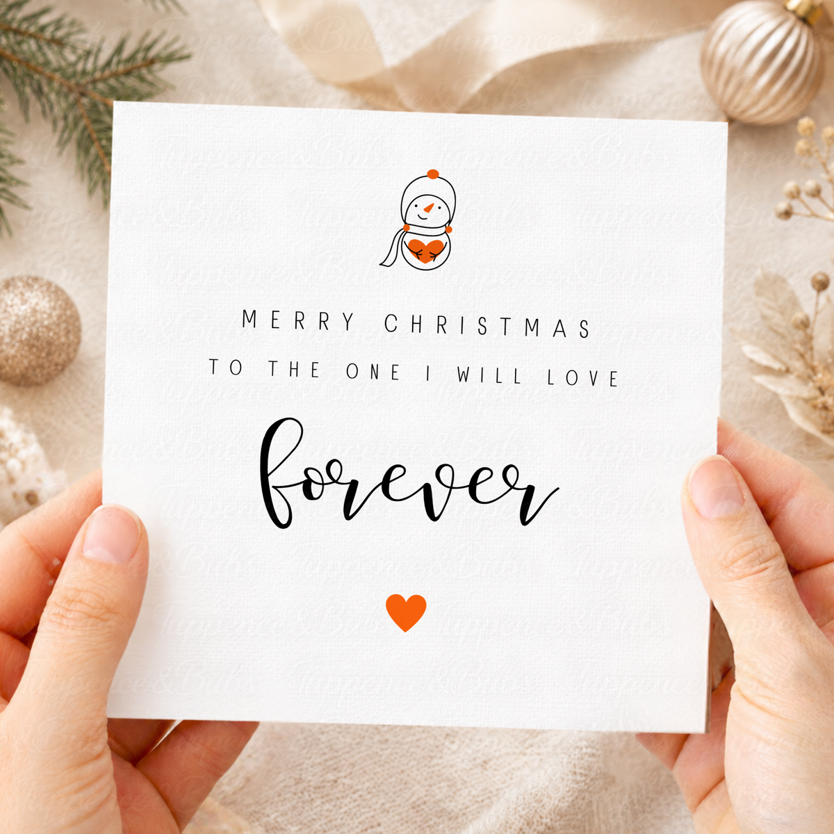 Romantic Forever Christmas Card for Partner