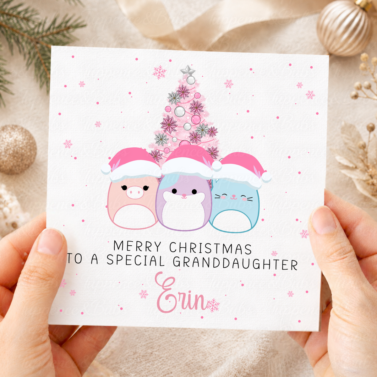 Personalised Rainbow Character Christmas Card