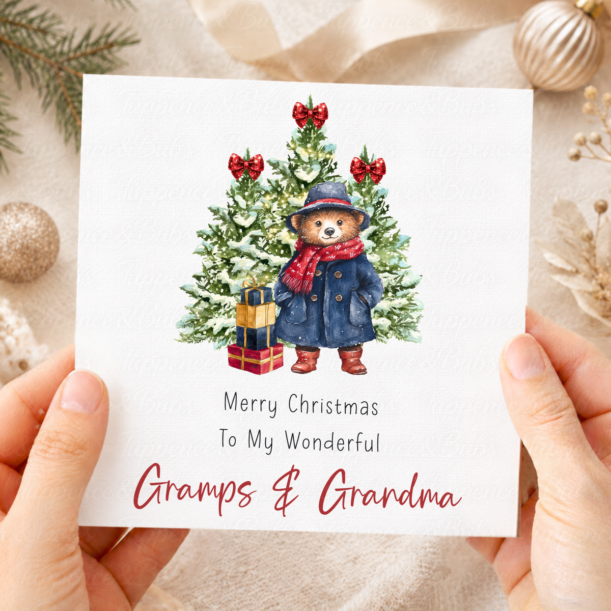 Personalised Christmas Bear Card