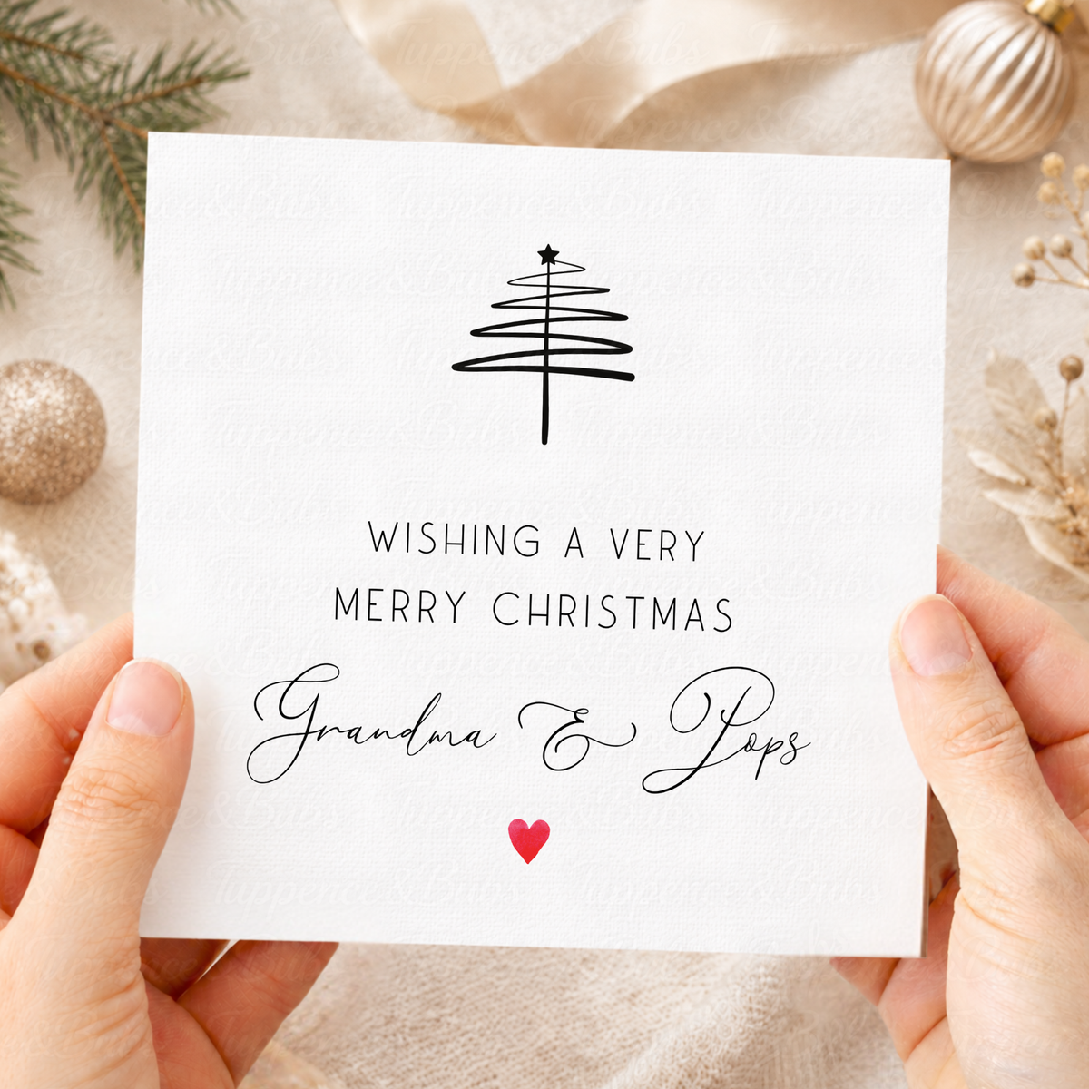 Personalised Minimal Christmas Tree Card