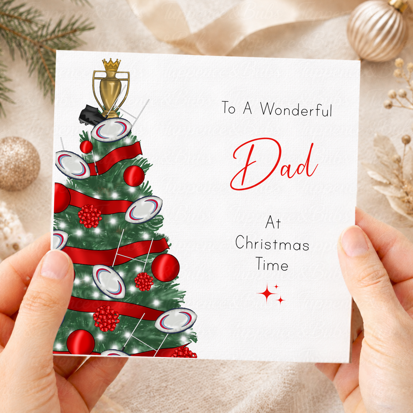 Personalised Rugby Christmas Card