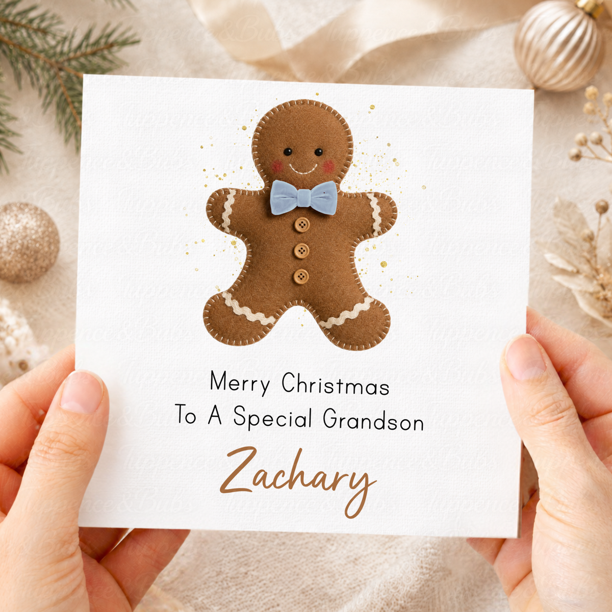 Personalised Gingerbread Man Christmas Card