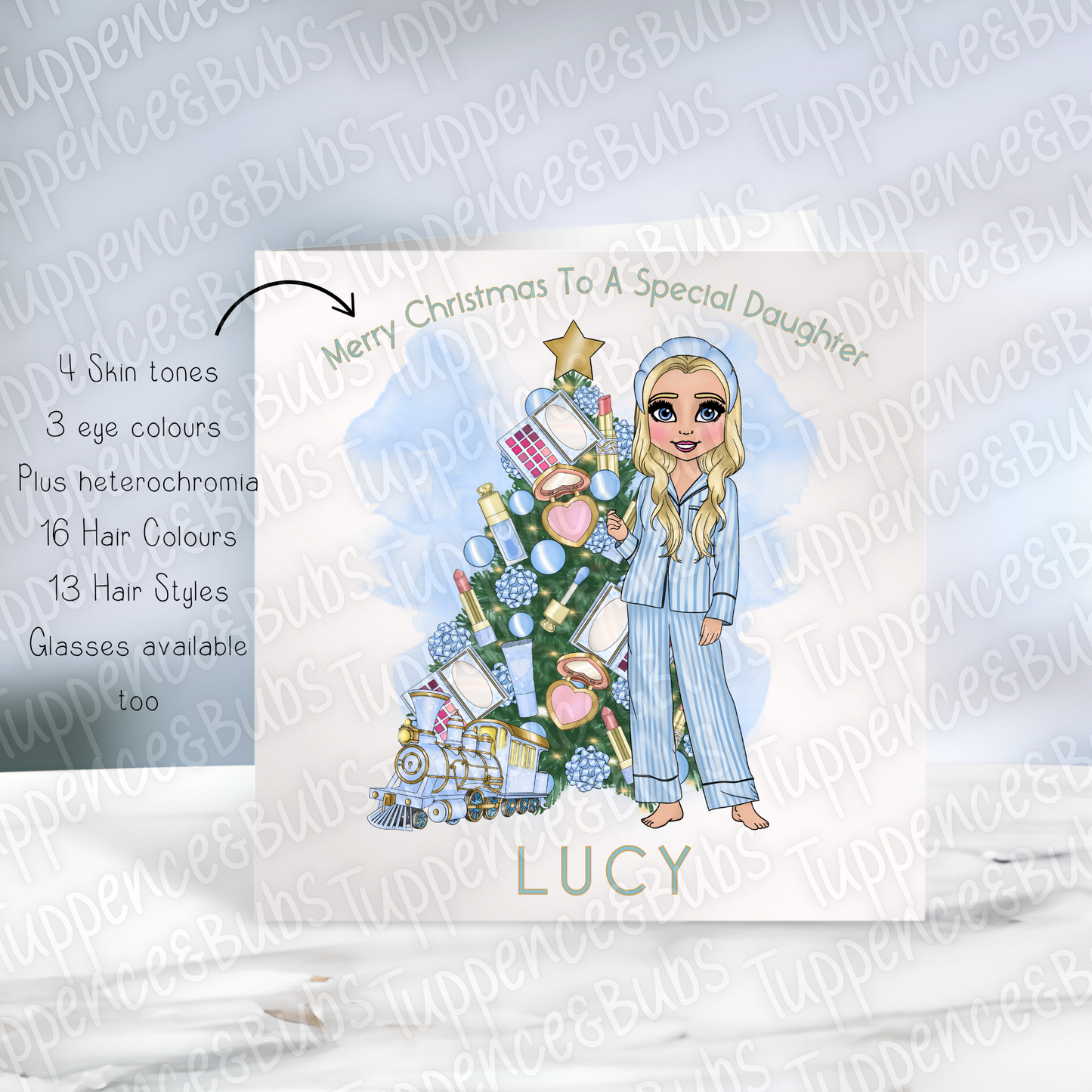 Blue Beauty Inspired Christmas Card