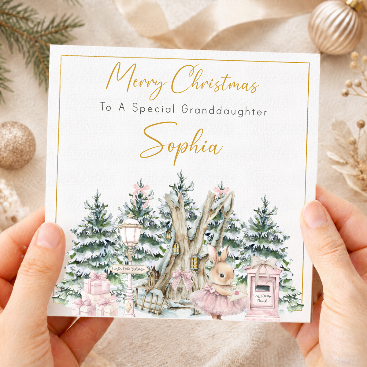 Personalised Christmas Card – Bear & Bunny Letters to Santa Designs