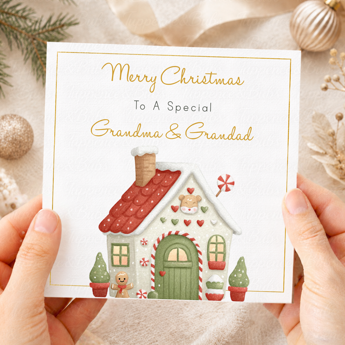Personalised Gingerbread House Christmas Card – Any Relation