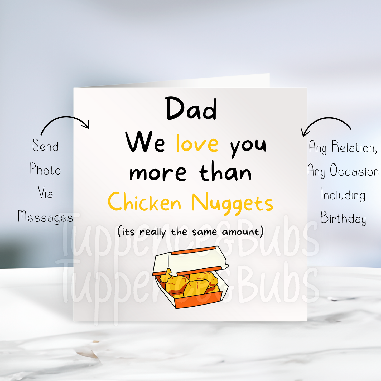 Chicken Nugget Themed Card