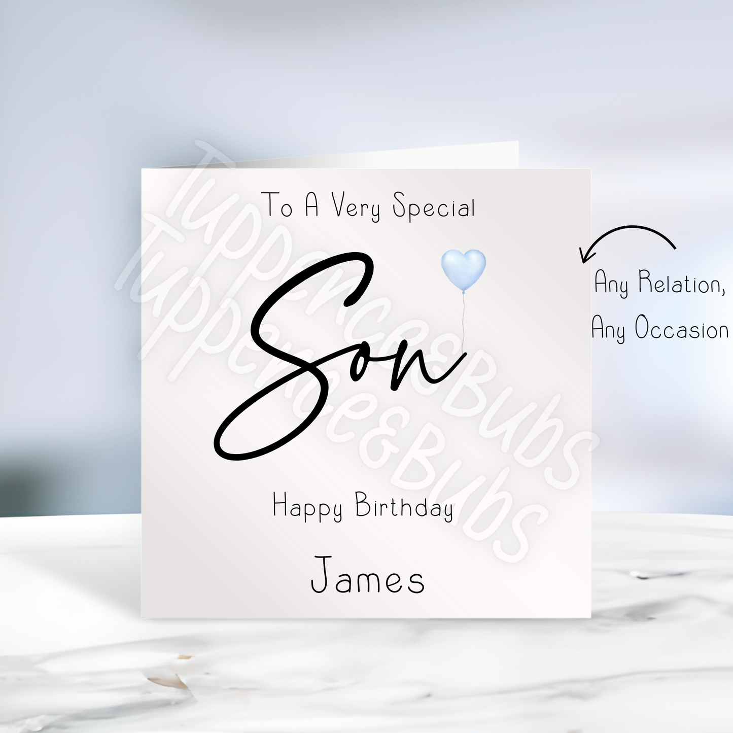 Blue Balloon Themed Birthday Card