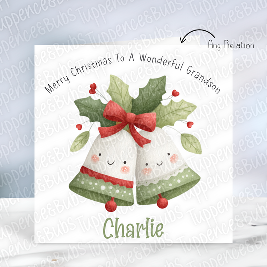 Owl/Bells Themed Christmas Card