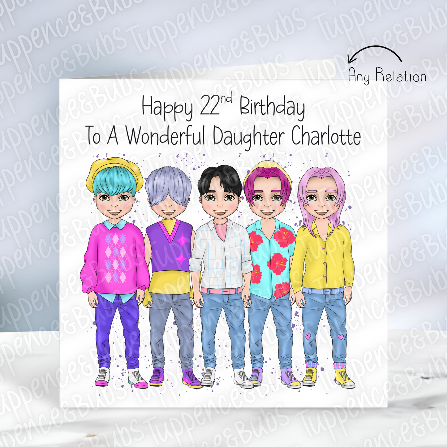 K Pop Themed Birthday Card