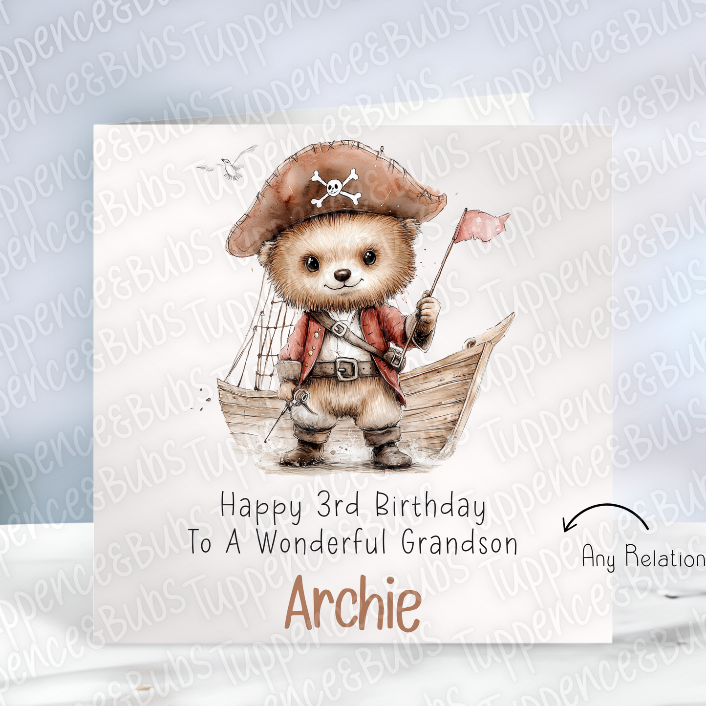 Pirate Themed Birthday Card - 2 designs